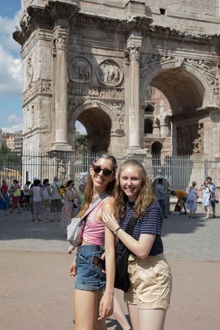 High school students on a Rome city tour