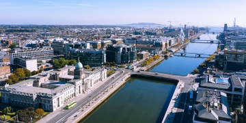 dublin aerial view canal bridges