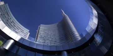 Milan glass skyscrapers