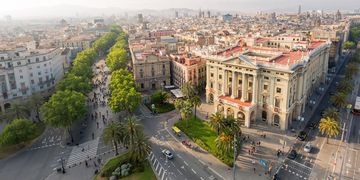 aerial view barcelona city