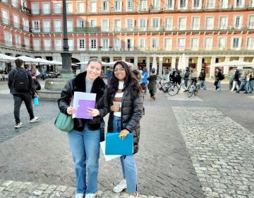 Students in Plaza Mayor Madrid Spain