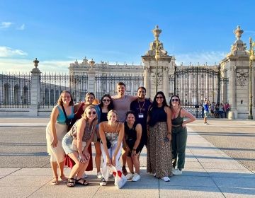 Teach in Spain participants in front of Royal Palace