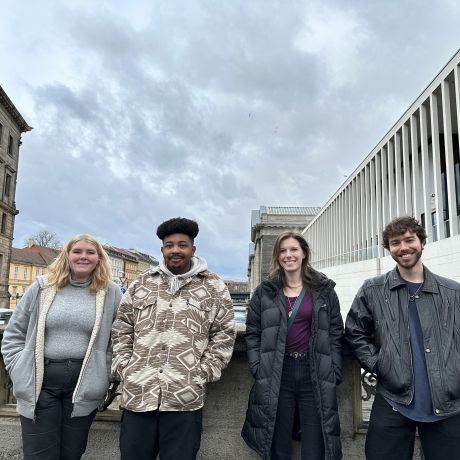 berlin students on campus tour