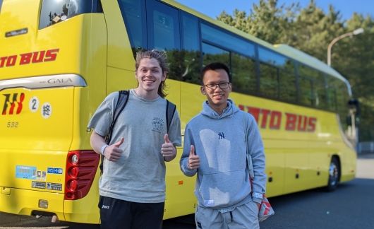 tokyo students take bus for cultural excursion