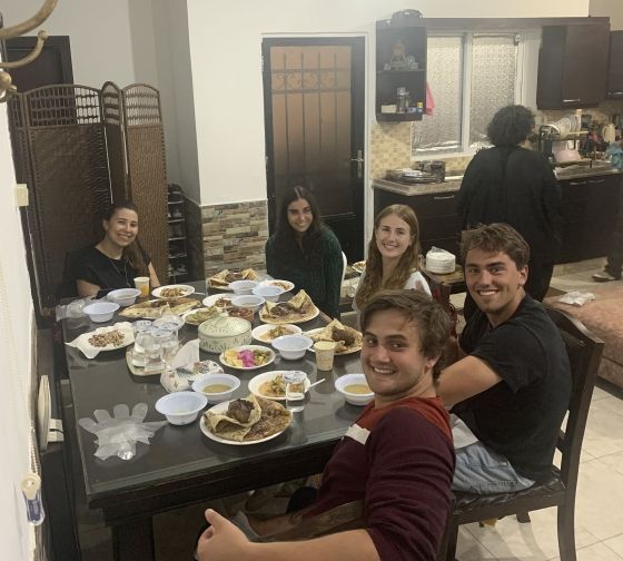 amman study abroad students homestay sharing meal