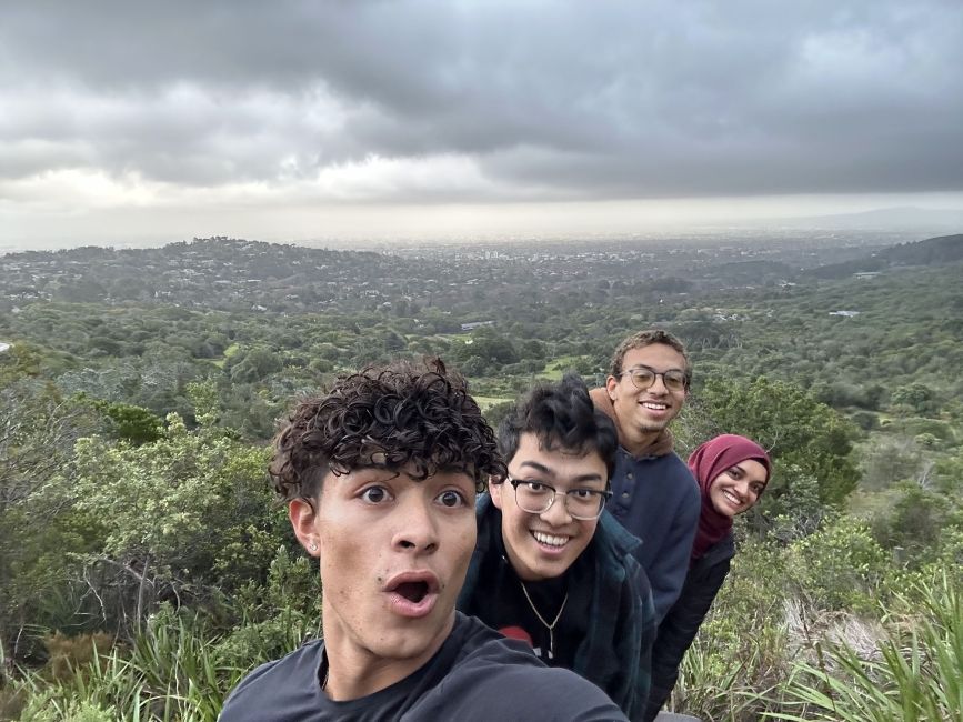 Group of students hiking in Cape Town