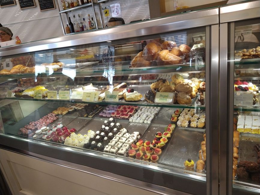 Pastry selection at a local bakery