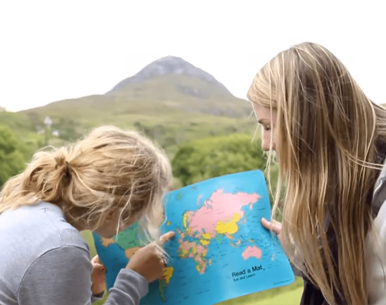 CIEE Ireland students point out dublin on a map