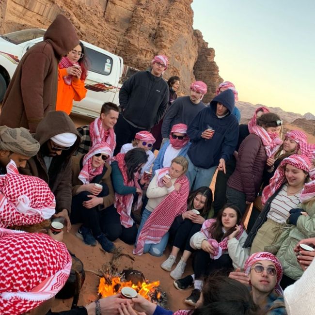 students abroad ammn desert campfire