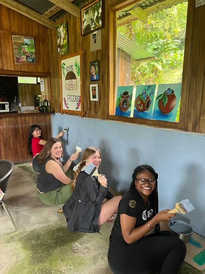 Community service: painting a local restaurant 