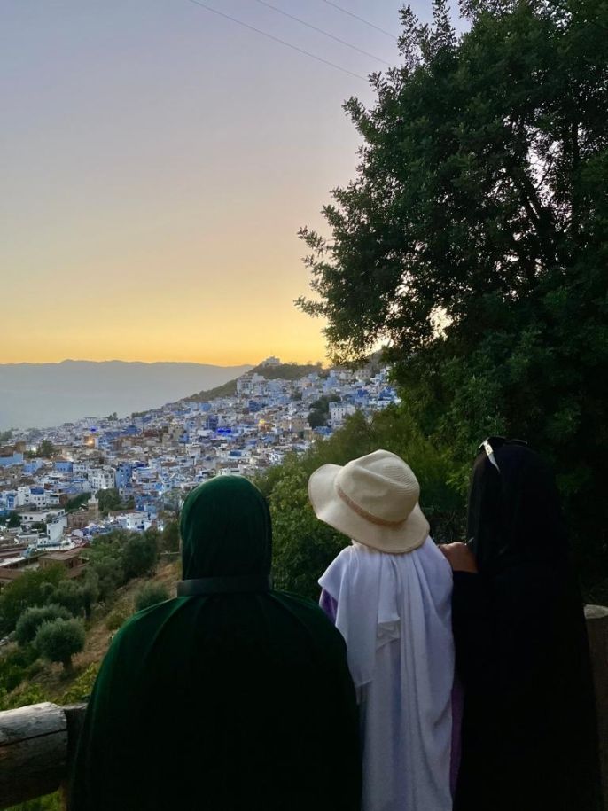 Students admiring the view on the hike up to the Spanish mosque