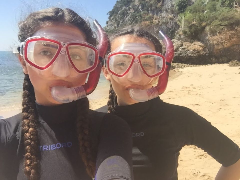 Whitney and Maddie in snorkeling gear