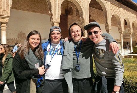student group on cultural excursion in alicante spain