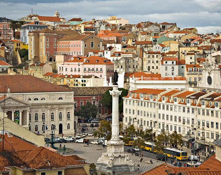 portugal downtown city view