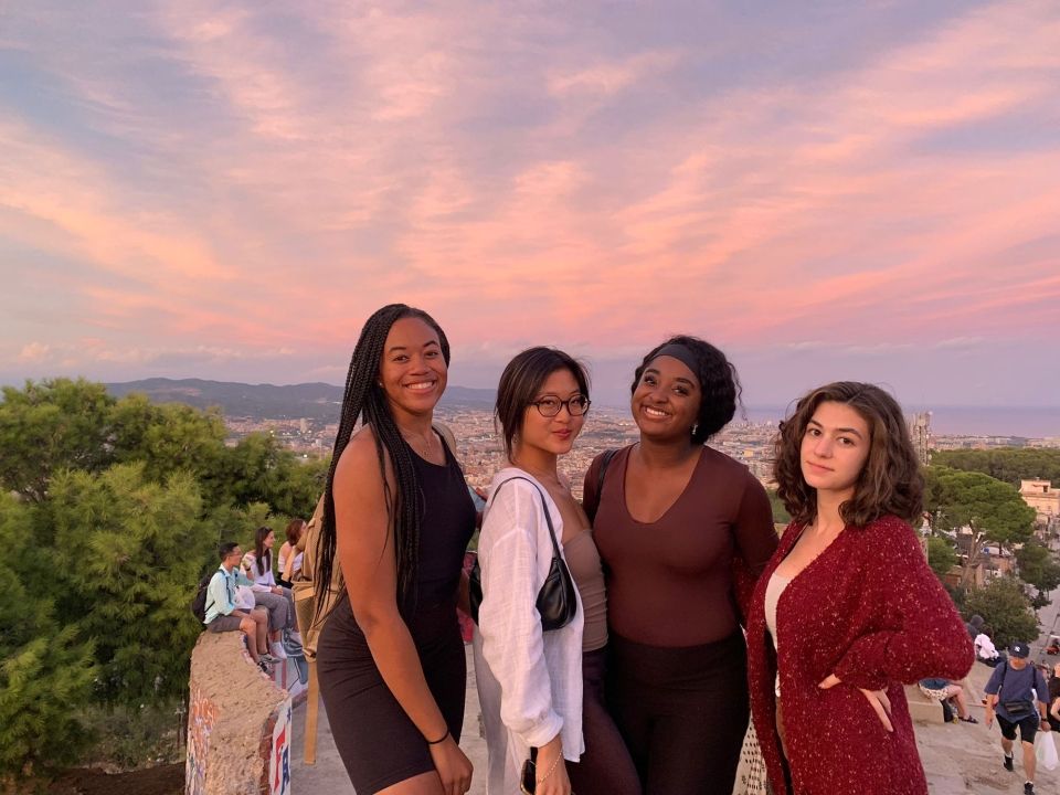 Students at Bunkers of Barcelona during a beautiful sunset