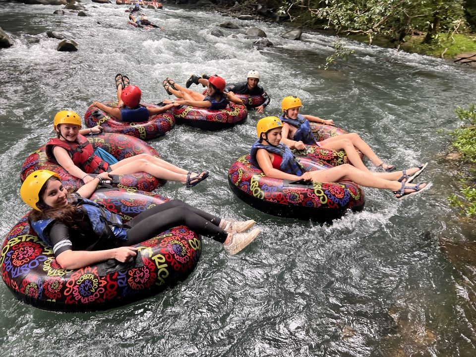 high school summer abroad students in Costa Rica river