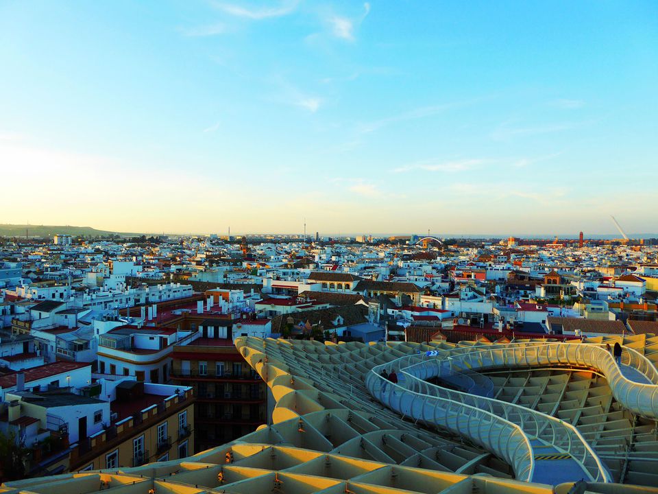 Photo taken on top of Las Setas overlooking the city of Seville, Spain