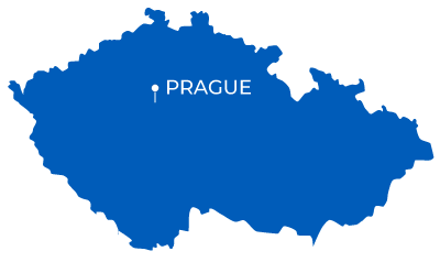 Czech Republic map with Prague located
