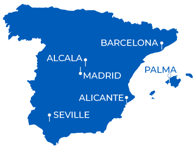 Study abroad in Spain map