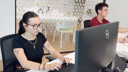 students on computers