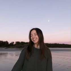 Mia on the beach in Tofino, BC