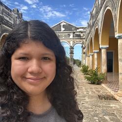 Photo of Clarissa Ramos at a hacienda in Yucatan