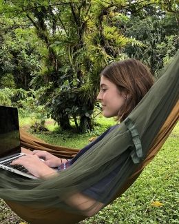 monteverde costa rica student in hammock