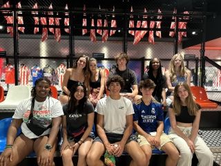 students in the Atlético de Madrid Museum 