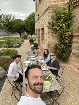 Student with his host family