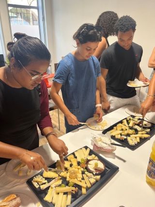 French cheese tasting at CIEE building in Paris