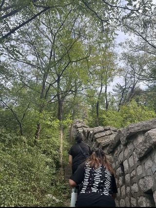 hiking with friends