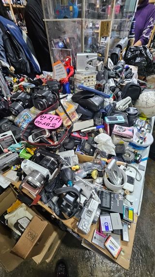 Pile of cameras