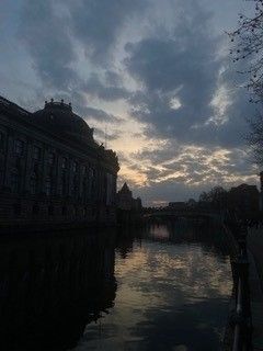 Sunset over the water in Germany