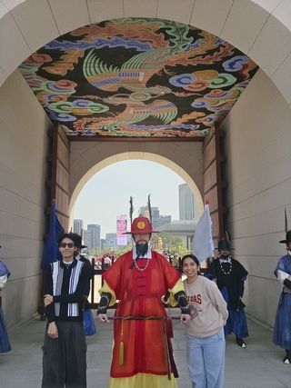 Inside of Gyeongbokgung Palace with Guard