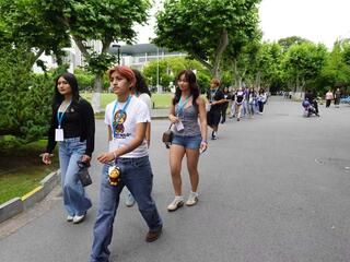 Students walking through ECNU Campus