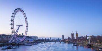 London Eye river at dusk