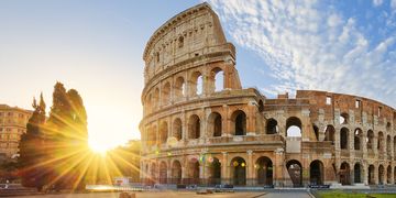 colosseum in rome sunset