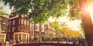 sunny houses amsterdam netherlands