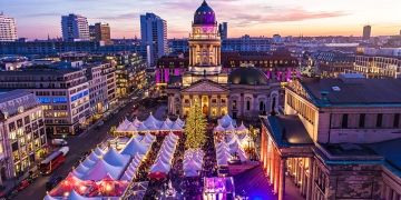 berlin nighttime plaza