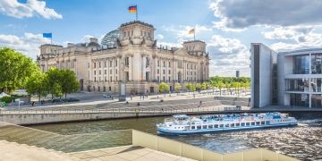 reichstag berlin building and river