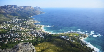 aerial view cape town coast