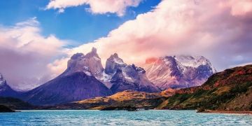 mountain clouds chile purple sky