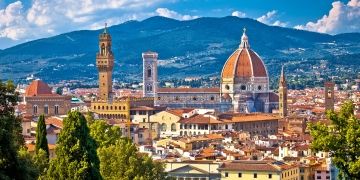 Florence skyline Duomo mountains