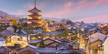 kyoto skyline buildings lit up