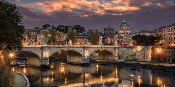 Rome river sunset