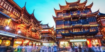 night market shanghai china temples