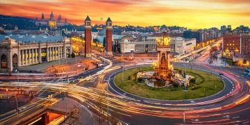 barcelona night cars