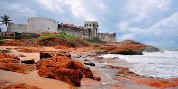 legon slave castle on coastline