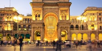 milan galleria at night