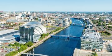glasgow river aerial view